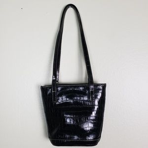 Vintage Liz Claiborne Croc Embossed Purse Bag Tote